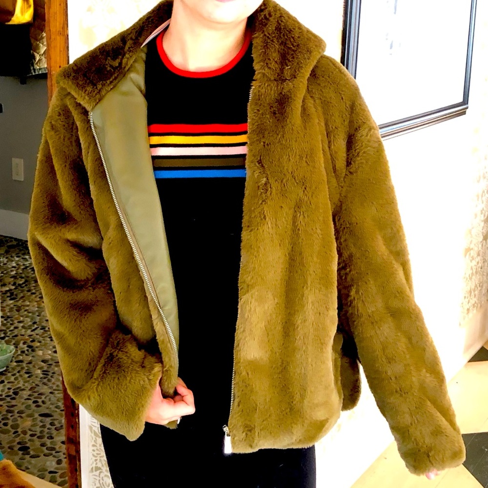 NWT Philosophy Republic Clothing Faux Fur Hoodie